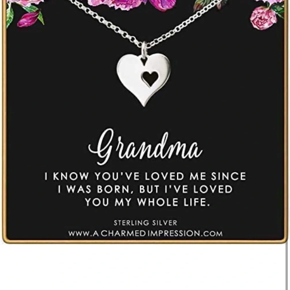Gift for Grandma • Two Heart‎ Charm Bracelet• Grandmother Jewelry